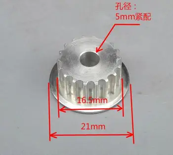 18 dantų Aliuminio Lydinio Sinchroninio Laikas Skriemulys, Tikslumo Pavaros Veleno Skersmuo 5mm sandariai tilpti
