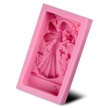 3D Mergaitę Angelas Silikono Torto Formos Non-Stick Cukraus Želė Jello Minkštas Ledo Muilo Formų Virtuvės Reikmenys Įrankiai C1624