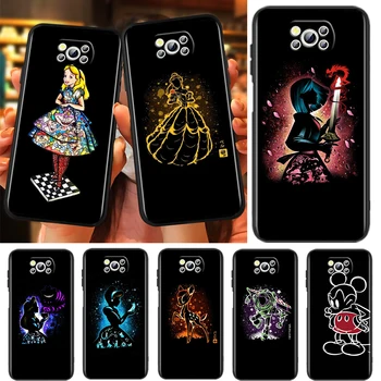 Disney Princesė Stebuklas Atveju Xiaomi Mi Poco X4 X3 NFC F4 F3 GT M5 M5s M4 M3 Pro C40 C3 5G Soft Black Telefono Dangtelį Shell 