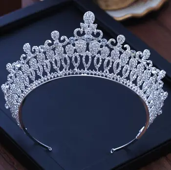 Kalnų Krištolas Bridal Crown Tiara Moterų Galvos Apdangalai, Vestuvių Karalienė Blizga