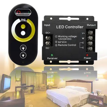LED Full Touch Spalvų Temperatūros Reguliatorius RF Nuotolinis Wireless Touch Pad Skydelis 3528 5050 LED Šviesos Juostelės