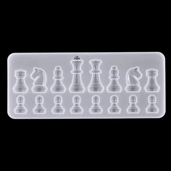 Mini 3D Kristalų Šachmatų Figūrą Pelėsių Silikono PASIDARYK pats Dervos Lieti Šachmatų Pelėsių Vadovo Rankų darbo Ornamentas Amatų Pelėsių Įrankis Naujas Prekes
