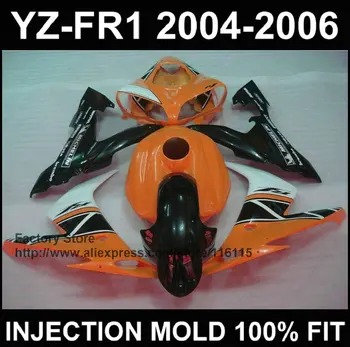 MOTOMARTS Teisę oranžinė Motociklas purvasargiai, skirtas YAMAHA YZF R1 2004 2005 2006 bodyworks yzf r1 04 05 06 kėbulo dalys, Pilnas įpurškimas