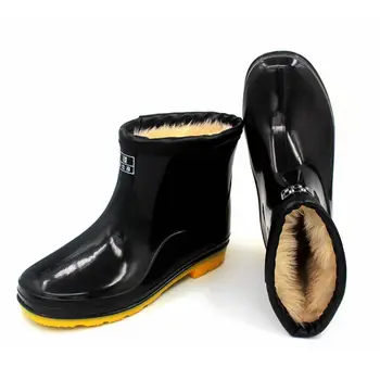 Rudens lietaus batai žiemos didelio dydžio vyriškų šiltų anti-slydimo vandens batai suaugusiųjų plius
