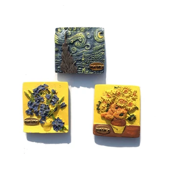 Van Gogh Dangaus Saulėgrąžų Arles ' s Šaldytuvas Magnetiniai Lipdukai Dekoratyviniai Pranešimą, Šaldytuvas Magnetai Dovana