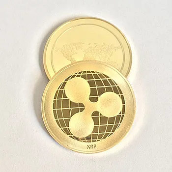 10 vnt Mėginio kad Ripple, monetos XRP 24K tikro aukso platec ženklelį 40 mm nauja suvenyrų monetos