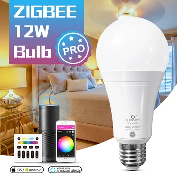 12W Zigbee3.0 RGB LED Lemputė+BMT Spalvų Šviesos Zigbee LED Lemputės Suderinamos Echo App