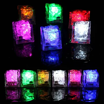 1PC LED Ledo Kubeliai Automatinis Apšvietimo Žėrintis Ice Cube Romantiškas Vestuvių Šventė Kalėdų Baras, Vyno taurė Bar Vandens Puodelio Šviesos