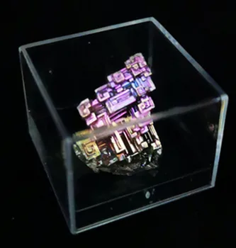 1PCS Bismuto kristalų pateikia mineralinių dėžės