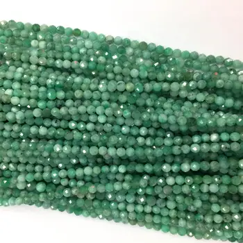 2 Kryptis Didmeninė Gamtinių Originali Green Emerald Briaunotas Apvalus Prarasti Maži Karoliukai, 16