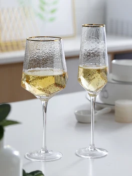2 Vnt Kūrybos Diamond Šešiakampis Vyno taurė Šampano Likeris Putojančių Sulčių Stiklo, Taurės Vyno Goblet Namų virtuvės Drinkware