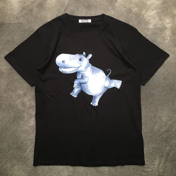 2020 Mažasis hipopotamas Naujas džentelmenas T Marškinėliai T-Shirt Hip-Hop Riedlentė Gatvės Medvilnės Marškinėliai Tee Viršuje kenye S-XXL #K46