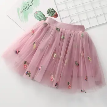 2021 Naujų mergaičių sijonai princesė puikus tutu sijonai 2-8Years vaikų pavasario vasaros sijonai mergaitėms spausdinimo nėrinių sijonus
