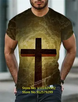 2022 Naujas Mados Jėzus Marškinėliai Vyrams/Moterims Atsitiktinis 3d Trumpas Rankovės Dievas T-shirt