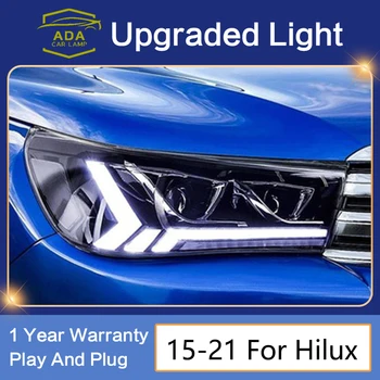 2VNT Automobilių Stilius Toyota Vigo Hilux 2016-Iki Automobilių priešakinių Šviesų LED Žibintas Visi LED Žibintai