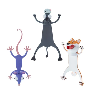 3 VNT 3D Animacinių filmų Gyvūnų Žymą Skaityti Knygų Žymekliai Juokingas Mielas Sulenkta Gyvūnų Žymą Vaikams Berniukų, Mergaičių Studentams