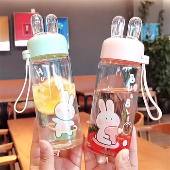 300ml Mini Rabbit Run Plastikiniai Nešiojami Vandens Butelį Geriamojo Merginos Arbatos Puodelis Elnias Lauko Sporto, Stovyklavimo Reikmenys Kavos Puodelis
