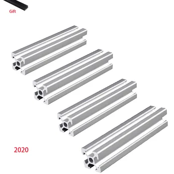 4pcs 2020 m., T-Slot Aliuminio Profilio 3D Spausdintuvas Sidabro Linijinis Geležinkelių Ekstruzijos Rėmo Europos Standarto Fotoaparatą Slankiklį Furniture2020 1m
