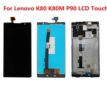 5.5 Lenovo K80 K80M P90 LCD Ekranas Jutiklinis Ekranas skaitmeninis keitiklis komplektuojami Su Rėmo Lenovo K80M LCD Ekranas Pakeitimo