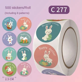 500 Spalvinga Piktogramą Lipdukai Easter Bunny Šalis Dovanos Funkciją Kiaušinių Etiketes Skirtos Sandarinimo Lipdukai Mielas Stacionarių Prekių 1inch