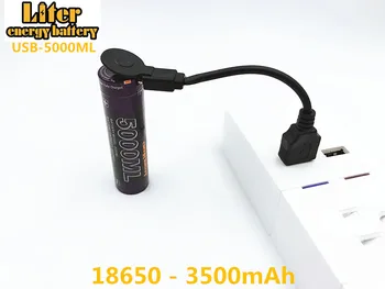 6PCS Litro energijos baterija, USB 18650 3500mAh 3.7 V, Li-ion Rechargebale baterija USB 5000ML Li-ion baterija + USB laidas