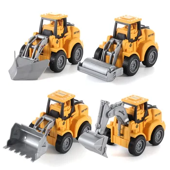8 Stilius Inžinerijos Transporto Priemonių Žaislas Plastikinių Statybos Ekskavatorių Savivartis Traktoriaus Buldozeris Modelius Vaikų Berniukų Mini Dovanų Didmeninės