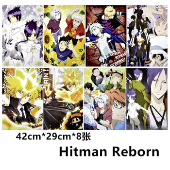 8 vnt./daug Anime Hitman Reborn Iškilumo plakatai Žaislas Sawada Tsunayoshi Plakatas Gokudera Hayato lipdukas dovanos Dydis 42x29CM