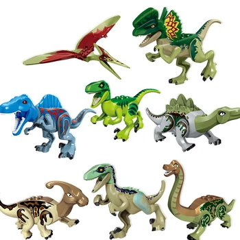 8pcs Nustatyti Dinozaurų Žaislai Modelio Blokai Rinkiniai Montessori Blokai Surinkti Dinozaurų Pasaulyje, Žaislai Berniukams, Dovana Игрушки Для Детей