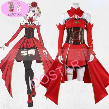 Anime takt op.Likimas Cosplay Kostiumas Moterims Spalvingas Raudona Suknelė Halloween Carnival Uniformas Užsakymą