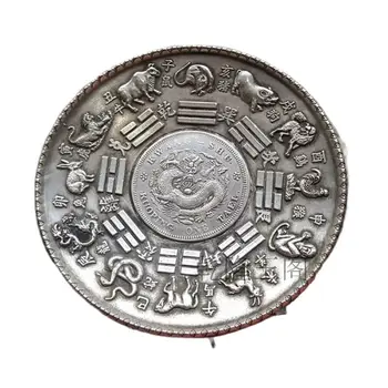 Antikvariniai Senovės Kinijos Čing Dvylika Zodiako Modelio Plokštelė