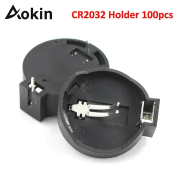 Aokin CR2032 Baterijos Laikiklis 100VNT CR2025 CR2032 3V Mygtuką Monetos Cell Baterijos Lizdo Laikiklį Atveju, Mini Baterijos Laikymo Dėžutė Juoda