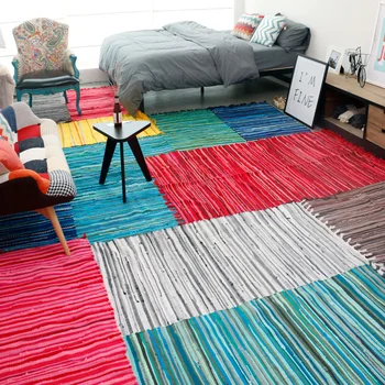 Aukštos juostelės dizainas tessel krašto medvilnės plotas kilimas už naktiniai kambarį tapetes para casa sala tapis salonas