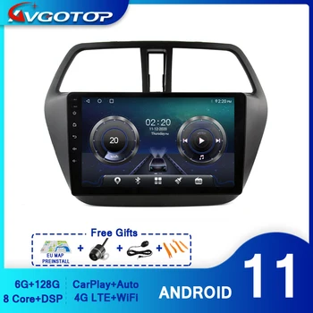 AVGOTOP Android 11 Automobilio Radijo SUZUKI SX4 S Cross 2006-2012 Carplay Navigacija, WiFi GPS Auto Multimedia