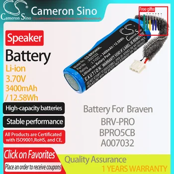 CameronSino Baterija Braven BRV-PRO BPRO5CB tinka Braven A007032 Garsiakalbis Baterija 3400mAh/12.58 Wh 3.70 V Li-ion Mėlyna