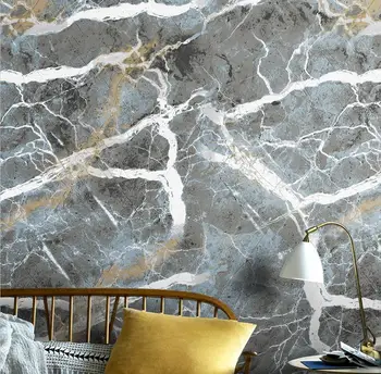 Custom pilka marmuro Sienų Tapetai Miegamajame tapetai Gyvenimo Kambario sienos popieriaus Namų Dekoro, Sienų danga sienų apdailos elementai