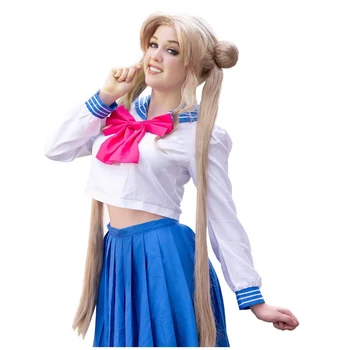 DAZCOS Suaugusiųjų Usagi Tsukino Mokyklos Vienodos Cosplay Kostiumas Suknelė Anime Cosplay Sailor Stars Suknelė Cosplay Kostiumai Helovinas
