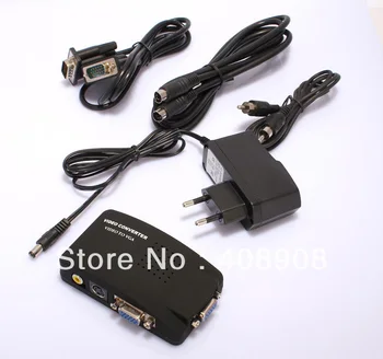 Didmeninė - TV BNC Composite S-video, VGA, PC VGA LCD Iš Konverteris Adapteris Black Box
