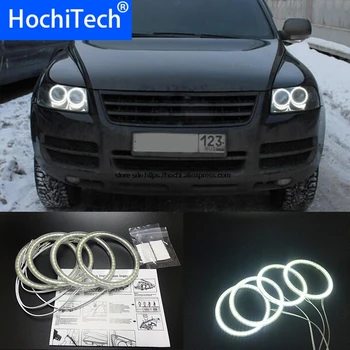 HochiTech Volkswagen VW Touareg 2003-2006 M. Ultra ryškūs SMD baltos spalvos LED angel eyes 12V halo žiedas rinkinys, šviesos važiavimui dieną DRL