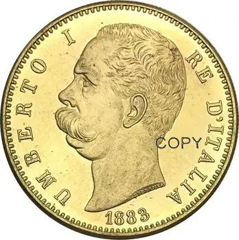 Italija Umberto I RE D ITALIA 1883 R 100 Lire Aukso Monetos Žalvario Metalo Kopijuoti Monetas