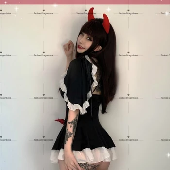 Japonijos Tarnaitė Anime Cosplay Kostiumai Seksualus Apatinis Trikotažas Mokyklos Vienodos Moterų Nėriniai Bowknot Apatiniai Kawaii Tarnaitė Komplektus Suaugusiųjų