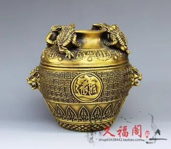 Kinijos meno kolekcija, žalvario, drožyba Pinigų jar statula