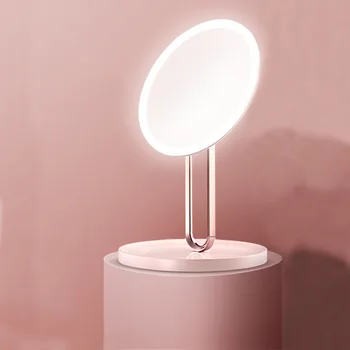 LED makiažo veidrodis su lempa padažu darbalaukio makiažas, šviesos, dvipusis veidrodis gali pasukti ir įkrovimo dovanos mergaitėms