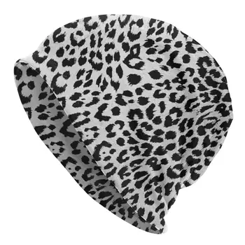 Leopard variklio Dangčio Kepurę Numegzti Kepurę Derliaus Rudenį, Žiemą Gatvės Gyvūnų Odos Skullies Beanies Skrybėlės Vyrų ir Moterų Suaugusiųjų Vasaros Šiltos Kepurės