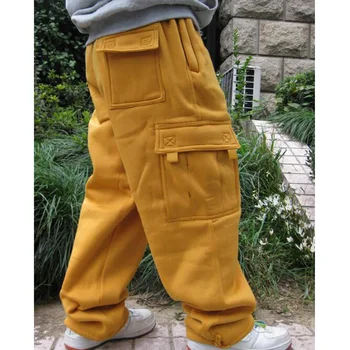 Mados Hip-Hop Poilsiu Sweatpants Vyrų Streetwear Didelis Kišenę Laisvus Krovinių Kelnės Atsitiktinis Tiesiai Prarasti Baggy Kelnės