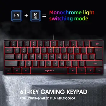 Mados, Žaidimų Klaviatūra RGB Apšvietimo 61-klavišą Klaviatūros Kompiuterių Kelis Sparčiųjų klavišų Kombinacijas Kompiuterių Periferiniai įrenginiai