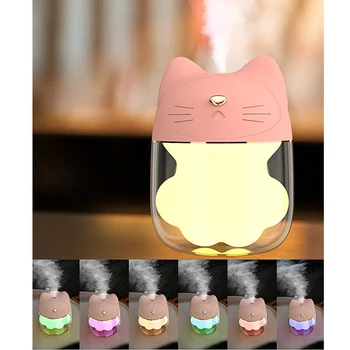 Mini Nešiojamas katė USB Oro Valytuvas Drėkintuvas Aromato Difuzorius Garo saugus naudoti Namuose Purkštukai, Aromaterapija Nemokamas Pristatymas