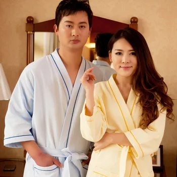 Moterų ir vyrų vasaros pliurpalas viešbutis chalatas medvilnės universalaus visą rankovės kelio ilgis pižamą ir kimono chalatas chalatas, vonios