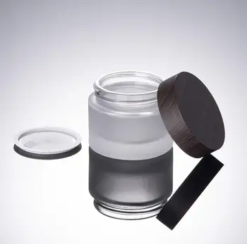Naujas 100vnt 50G matinio stiklo kremas butelis, aukštos kokybės kosmetikos, medinių grūdų padengti butelis SN903