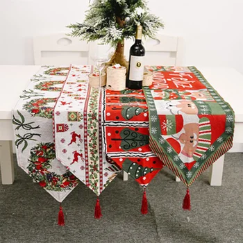 Naujas Kalėdų stalo runner namų apdailos prekių megzti audinio stalo runner kūrybos Kalėdinė staltiesė stalo apdailos