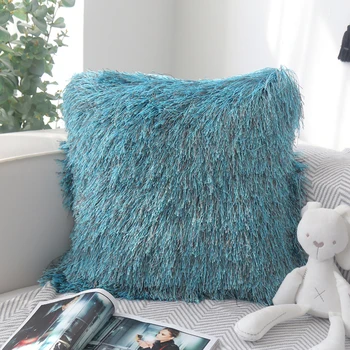 NAUJAS Siuvinėtos aksomo pagalvės kailio pagalvėlės ilgi plaukai pagalvės užvalkalą padengti namų automobilių lova, sofa-lova, gyvenamasis kambarys dec didmeninė FG1104